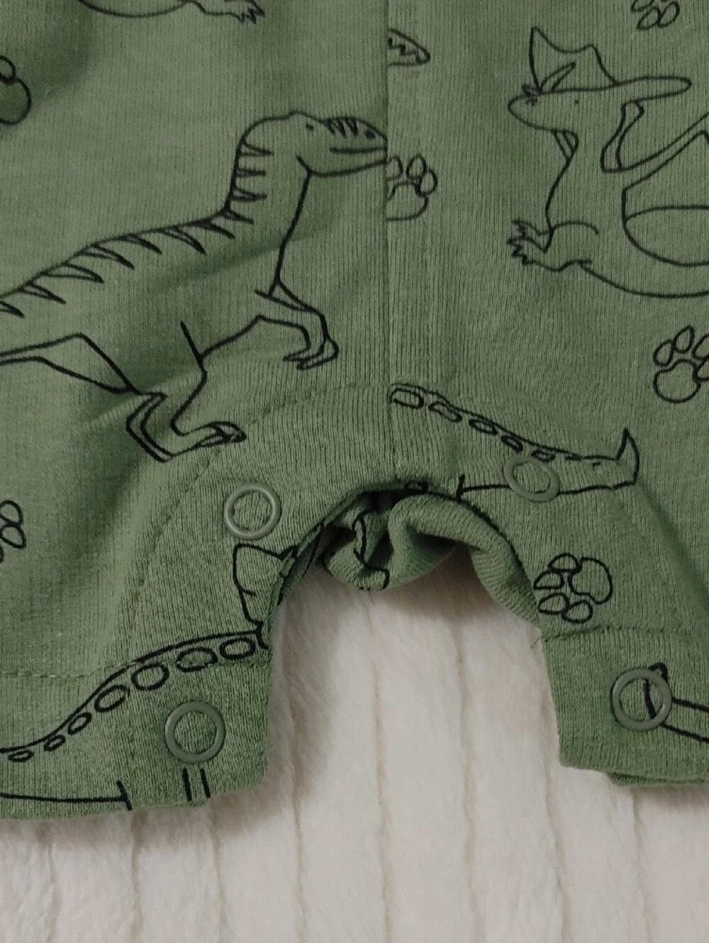 2 PC Picapino Green Dino Short Overalls with Gray Tee